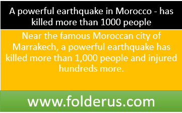 A powerful earthquake in Morocco
